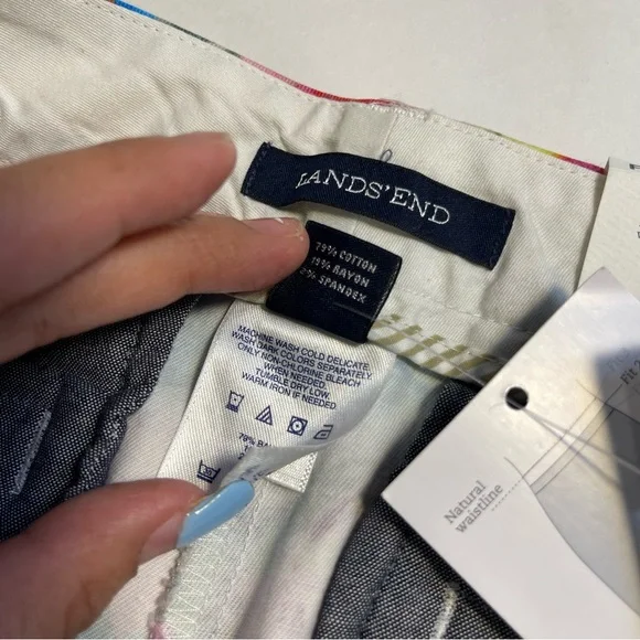 Lands End Womens Pants Size 4 Fit 2 Chino Crop Floral Cotton Rayon NWT - Picture 10 of 10